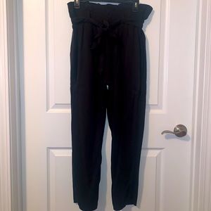 Black High Waist Bucket Top Pants